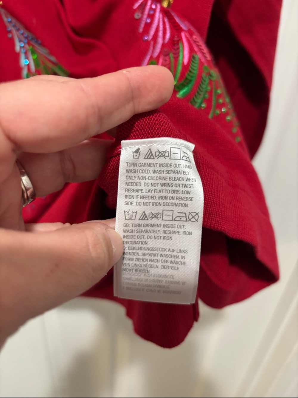 QUACKER FACTORY NWT Red Embellished Christmas Tree Knit Button Up Cardigan - Picture 10 of 13